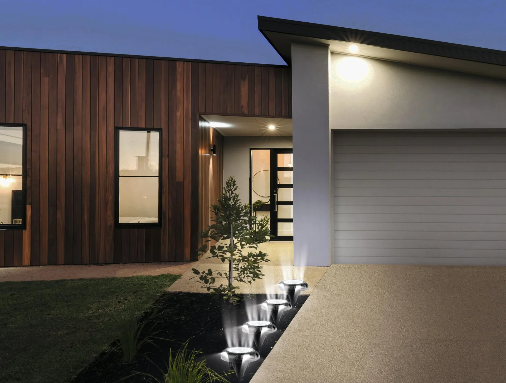 4er Set Solar Bodenleuchte mit Dämmerungssensor - 5