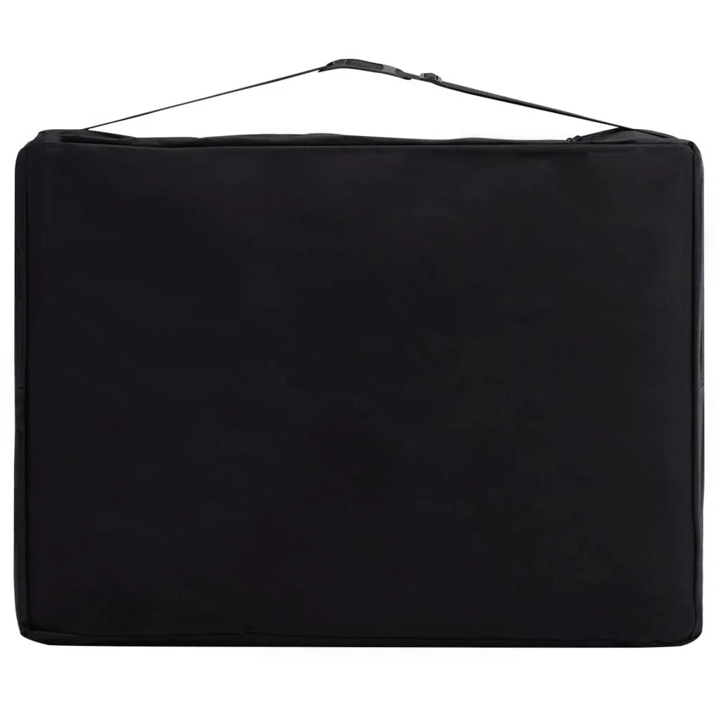 Klappbarer Massagetisch 2 Zonen Holz schwarz und beige - 6