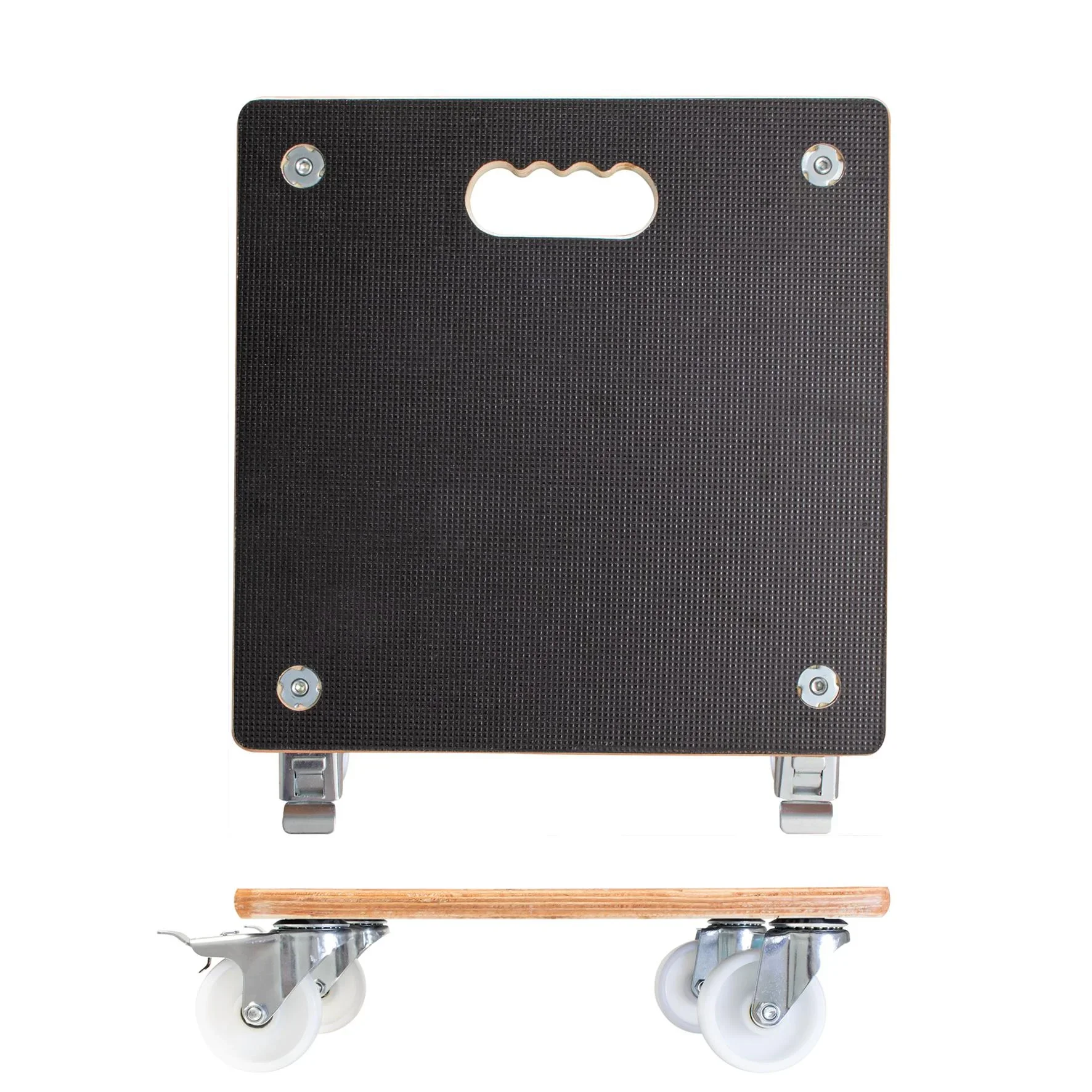 Multi Roller MR 1338, 38 x 38 x 11 cm, harte Rollen Ø 75 mm, Rollenlager, 2 Bremsen, Maxigrip FSC®, Tragkraft 300 kg - 0