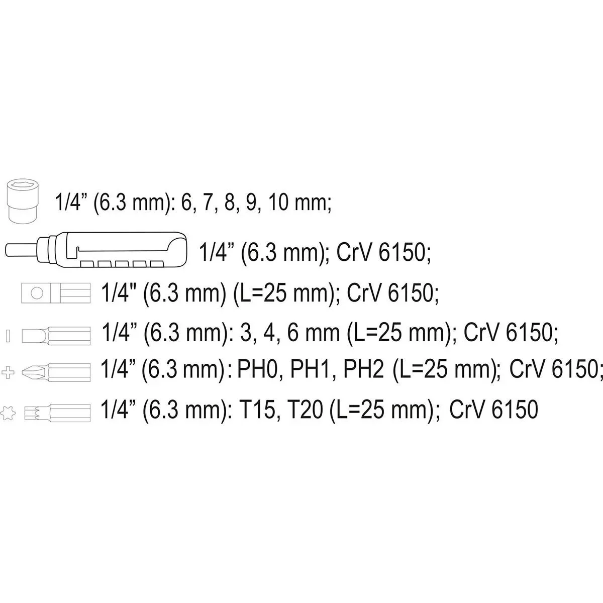 Ratschenschraubendreher mit austauschbaren Bits - 15 Stück - 2
