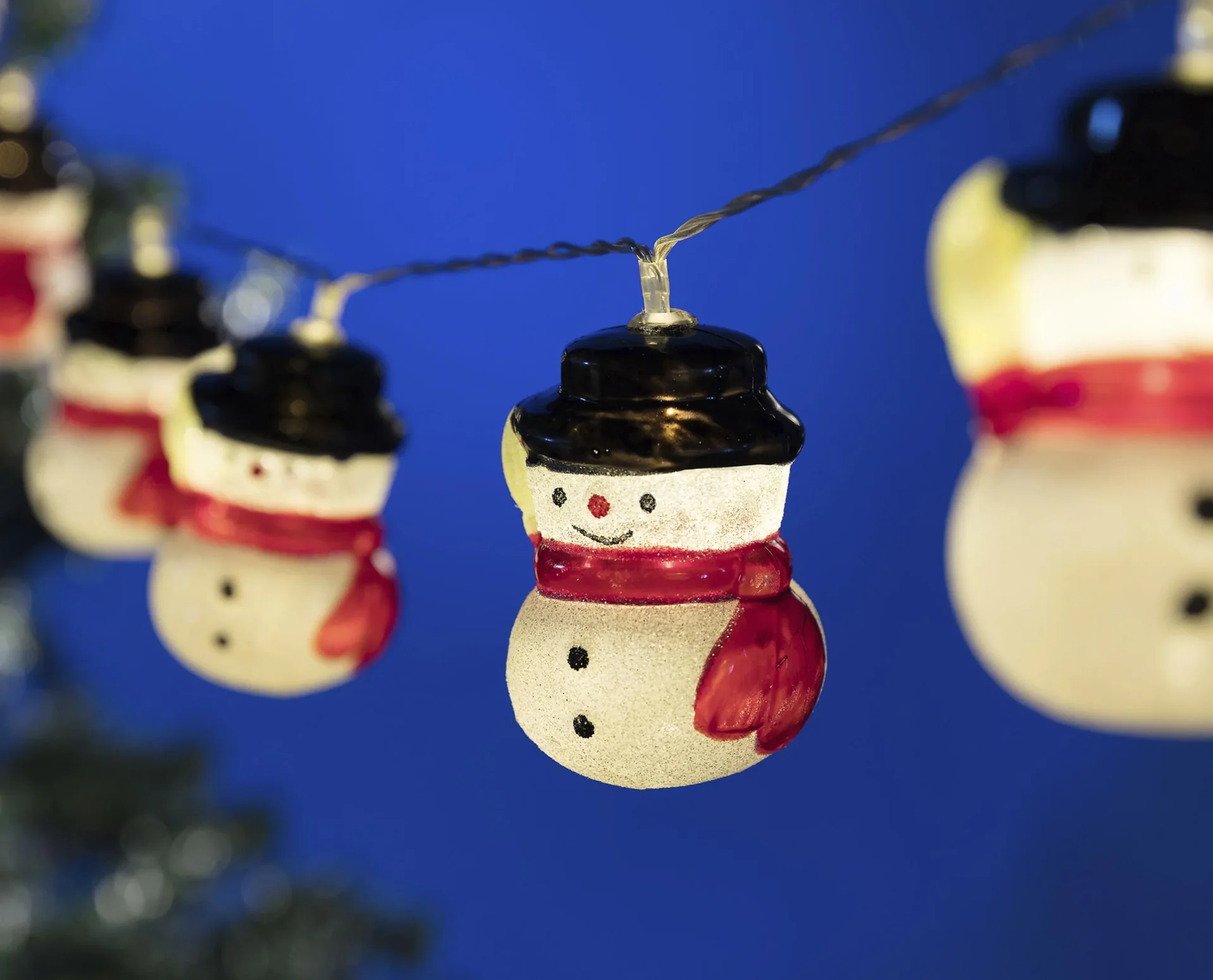 Lichterkette 10 LED mit Schneemännern - 1