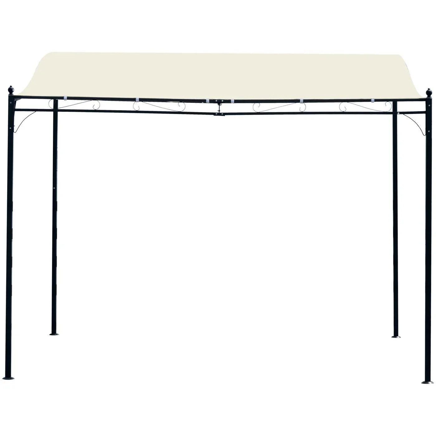 Pergola Terrassenüberdachung Pavillon 297x297cm Metall Creme - 3