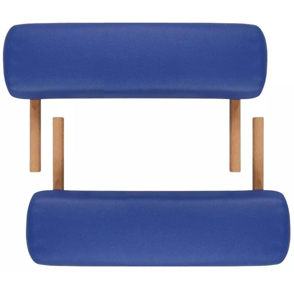 Klappbare Massageliege 3 Zonen mit Holzrahmen (blau) - 1