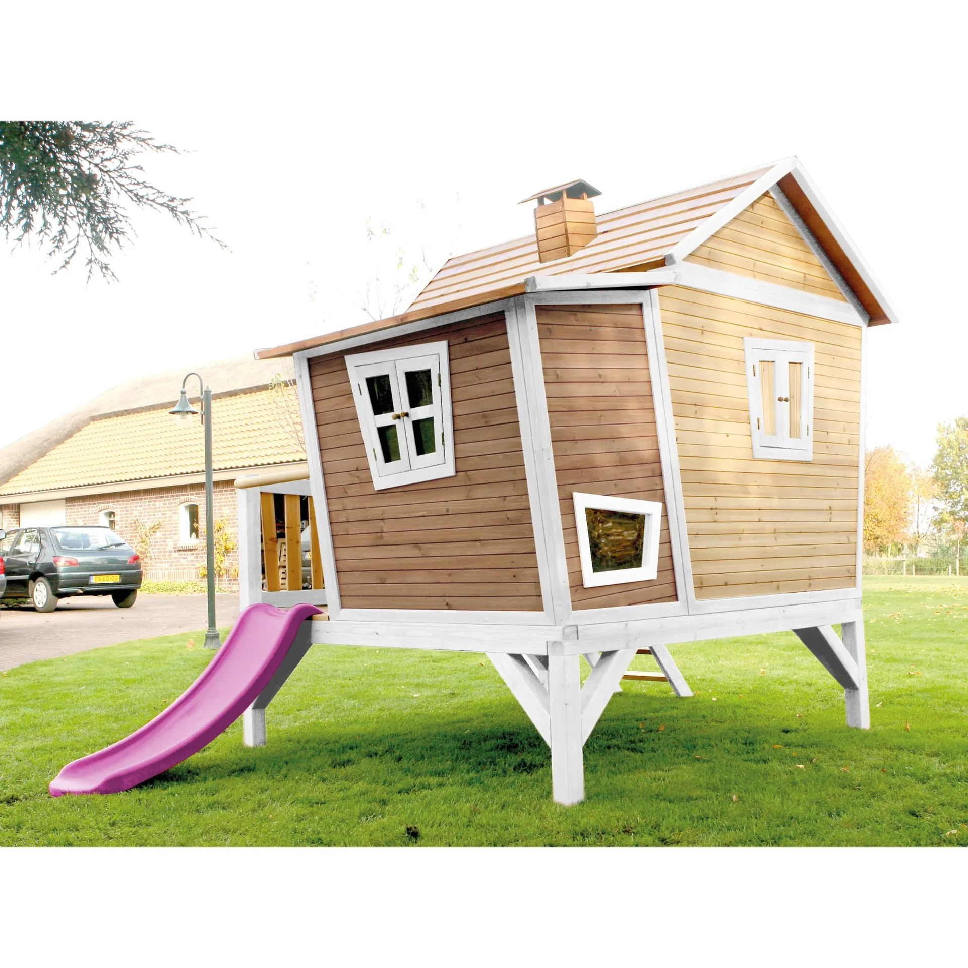 Emma Spielhaus Braun/Weiß - Lila Rutsche - 3
