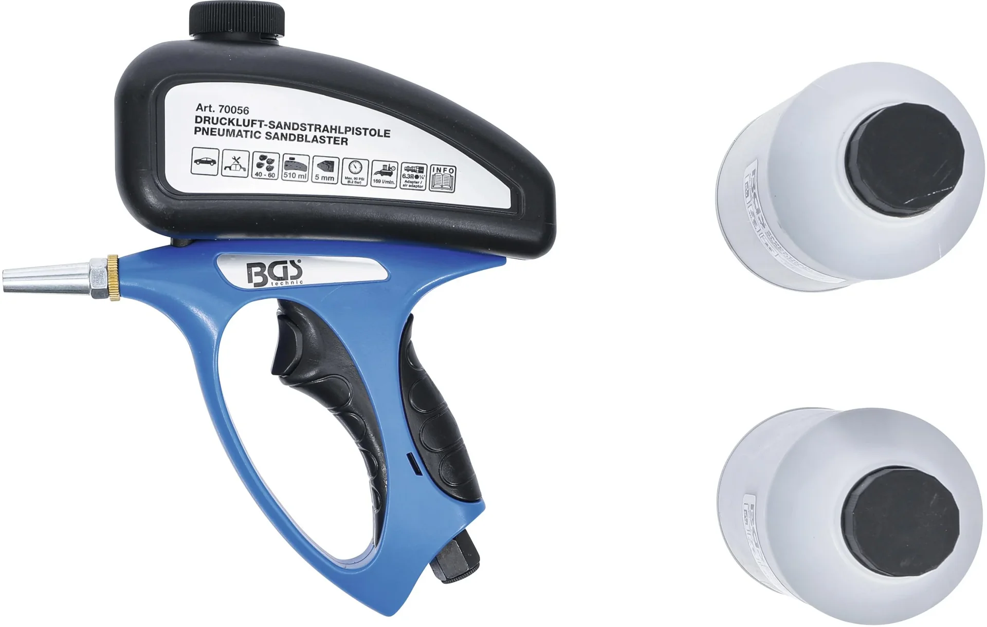 Druckluft-Sandstrahlpistole inklusive Zubehör 3-teilig - 0