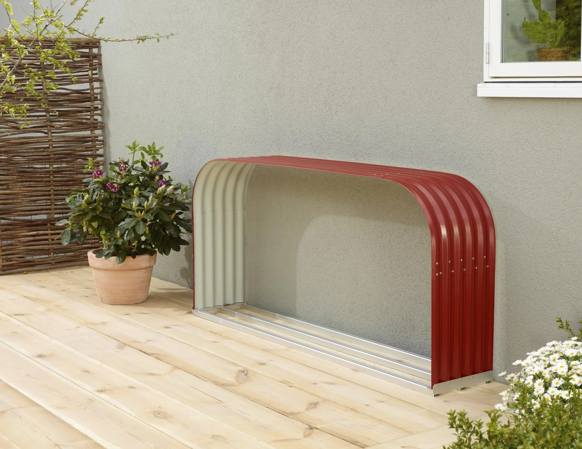 Kaminholzregal Lignum 401, flach, rubin - 1