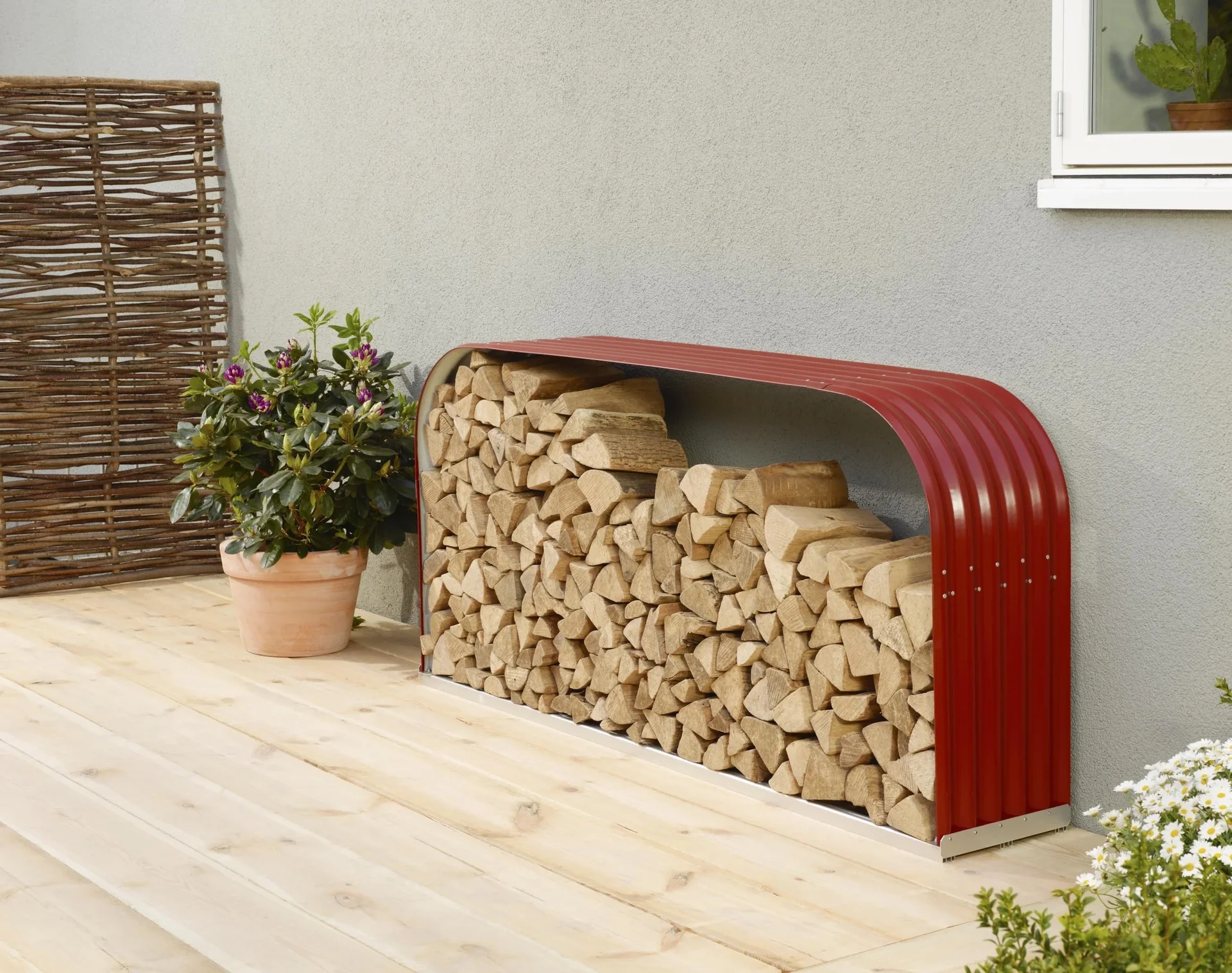 Kaminholzregal Lignum 401, flach, rubin - 2