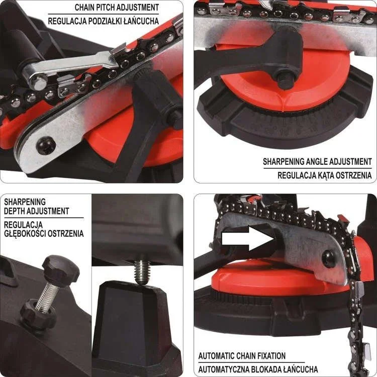 Benzin-Kettensäge mit Kettensägenschärfgerät - 1250W - 35 cm Blattlänge - 1