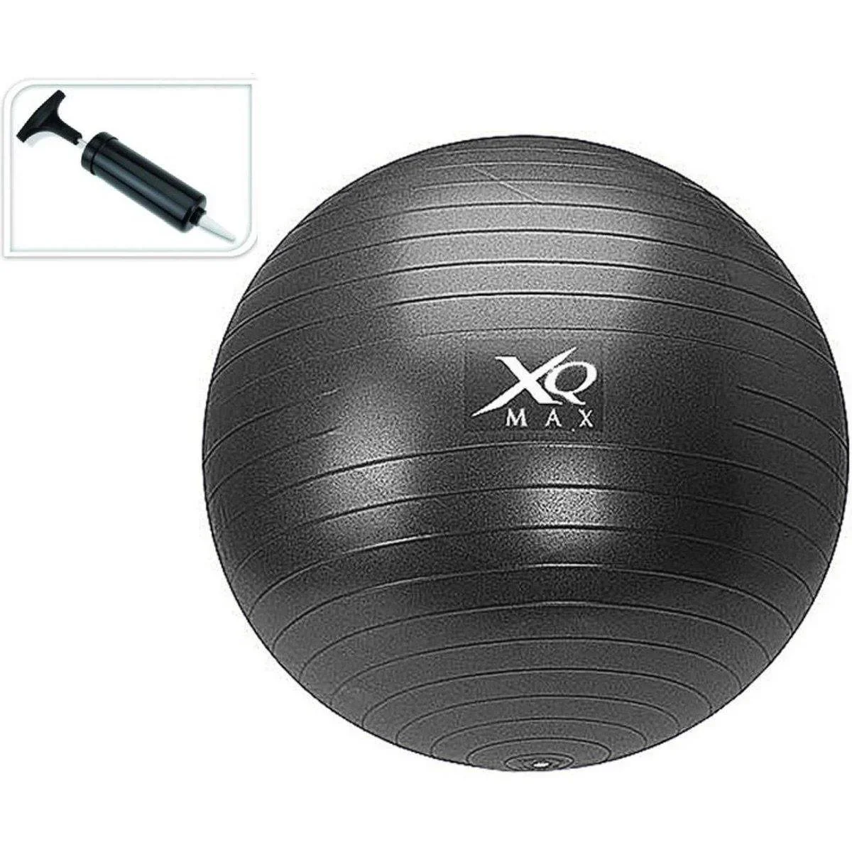 Yoga-Ball/Fitness-Ball - inklusive Pumpe - 65 cm- Schwarz - 0