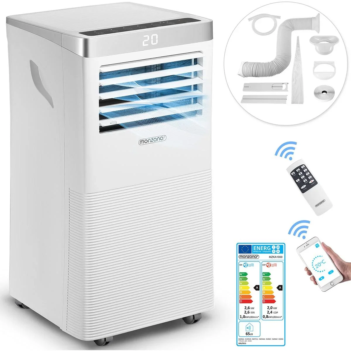 Mobiles Klimagerät MZKA1000 - Weiß - Inklusive App-Steuerung - 0