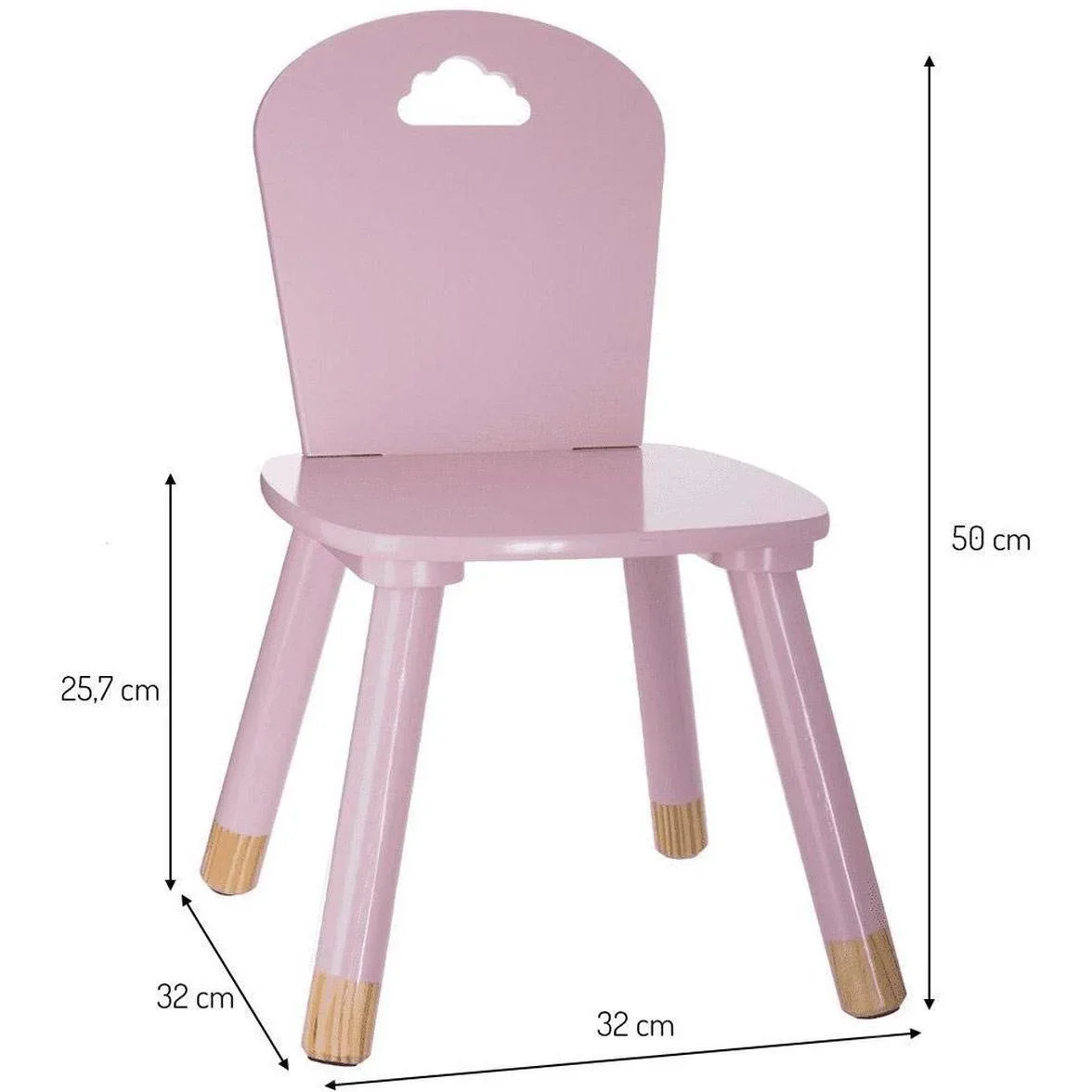 Hochstuhl Rosa - 50x32x32 cm - 0