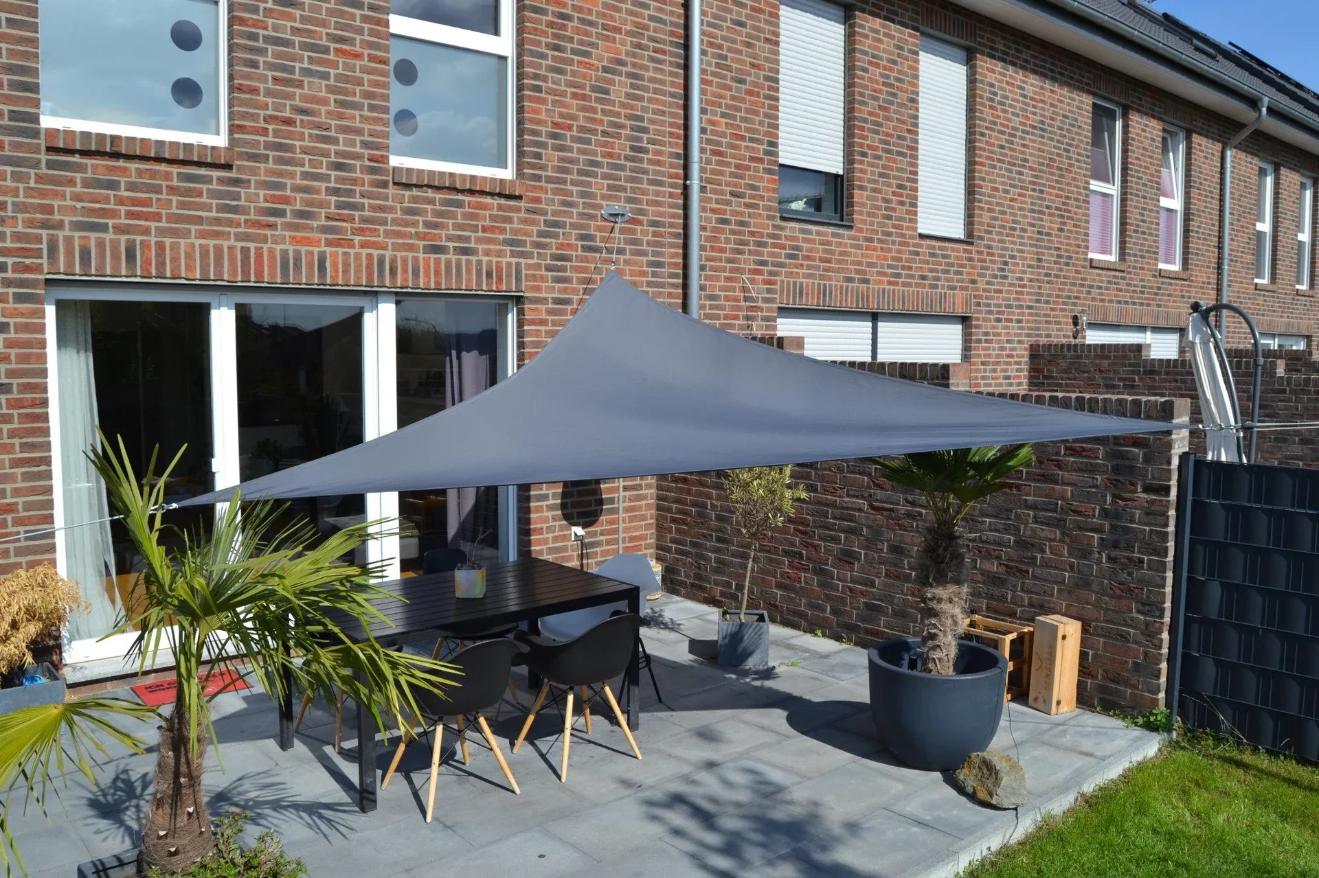 Dreieck-Sonnensegel wasserabweisend anthrazit 360 x 360 x 360cm - 0