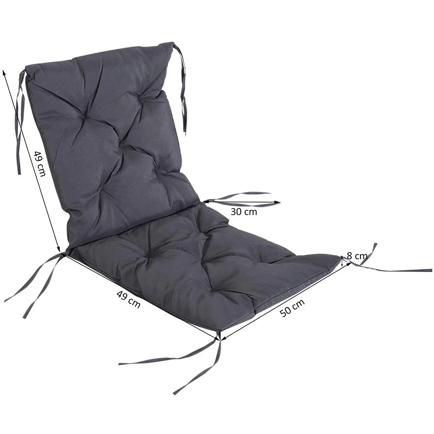 Auflage 2 x Niederlehner Polster Stuhlauflage Kissen Grau - 1