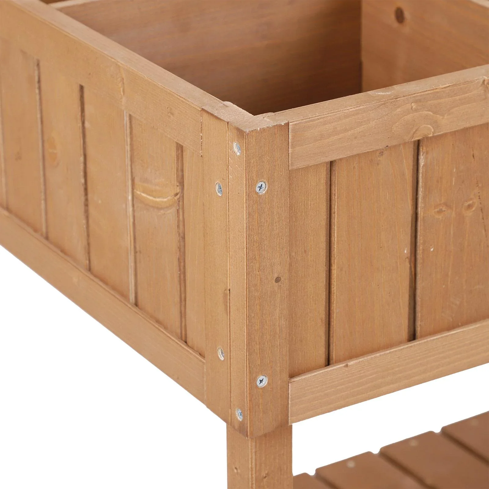 Pflanztisch Hochbeet Blumenkasten Anzuchttisch 8 Fächer mit Abfluss Ablage Tanne Massivholz 120 x 60 x 22 cm - 6