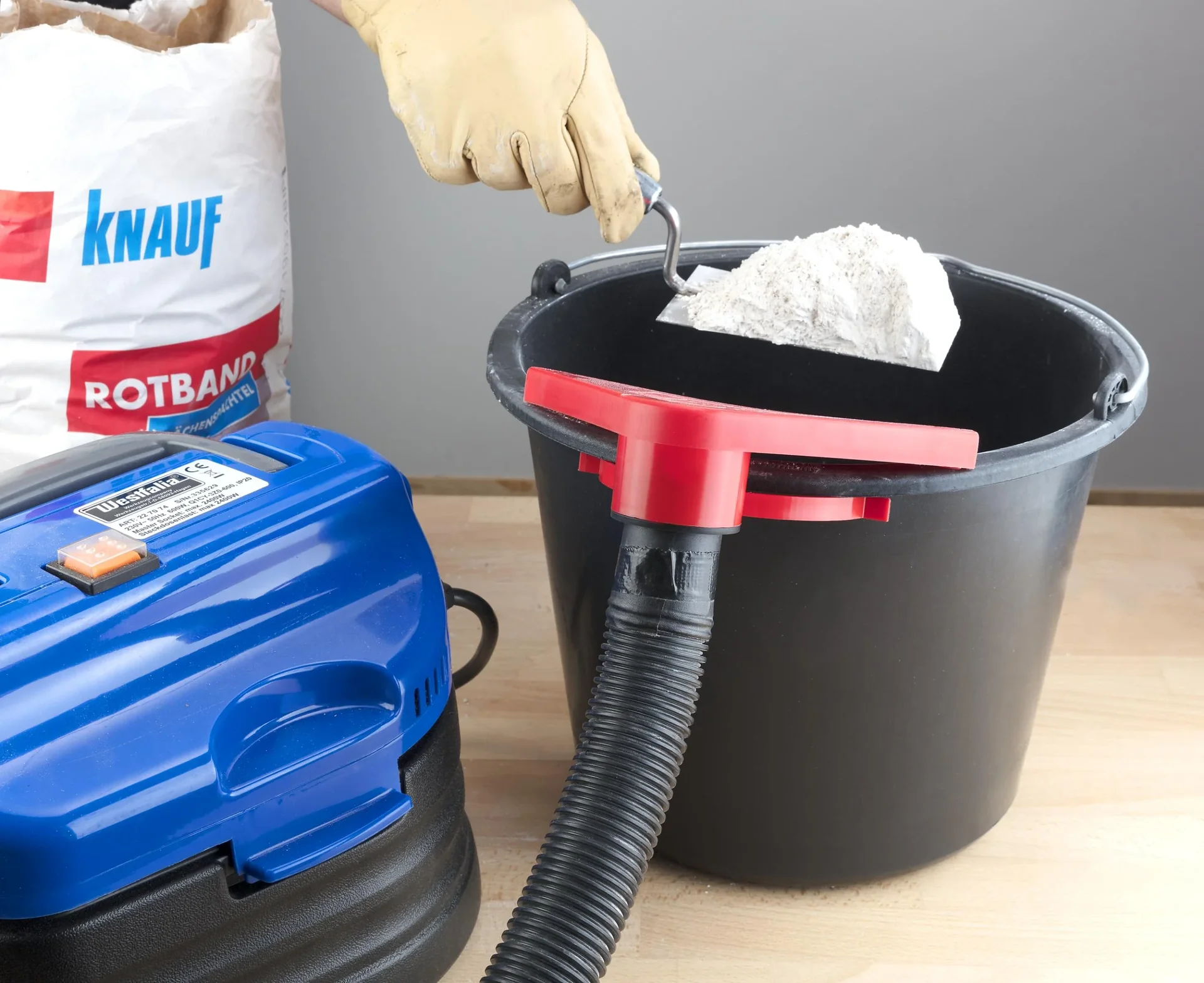 Staubschutz mit Gummi-Dichtung für Baueimer - 1