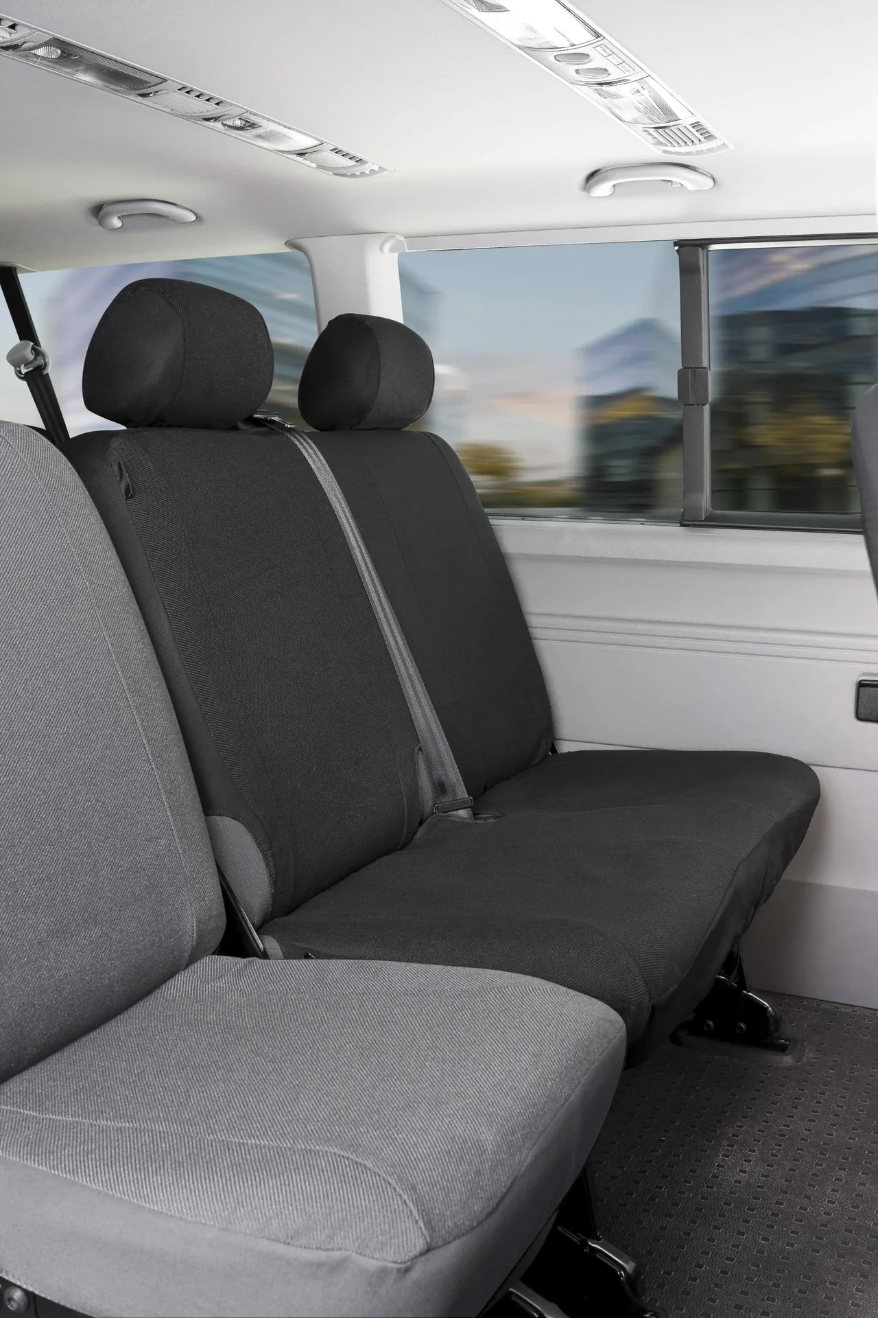 Passform Sitzbezüge VW T6 für Doppelbank hinten aus Stoff ab Baujahr 07/2015 bis heute - 0