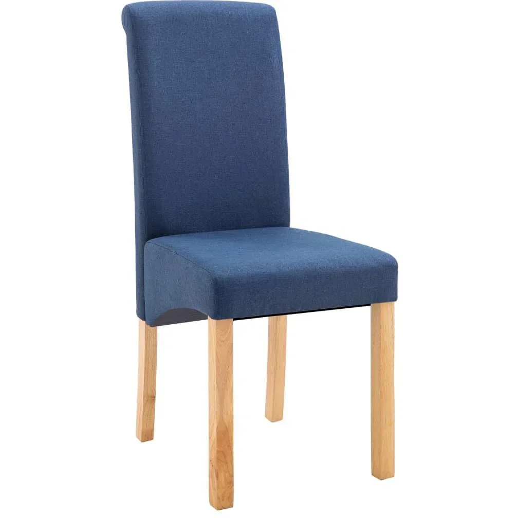 Esszimmerstühle 2 in blauem Stoff - 0