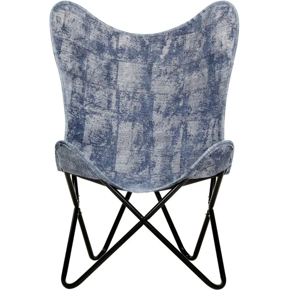 Schmetterling Stuhl Leinwand indigo blau - 3