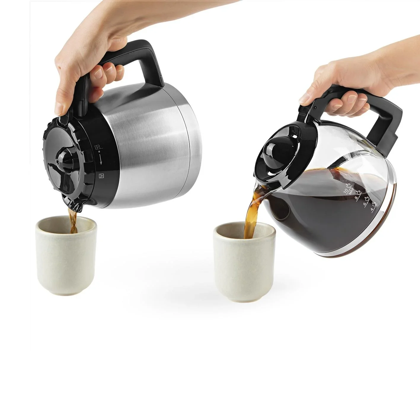 Kaffeemaschine mit Kegel-Mahlwerk "Fresh-Aroma-Perfect III Duo" mit 1,25 l Glaskanne und 1,25 l Thermokanne - 1