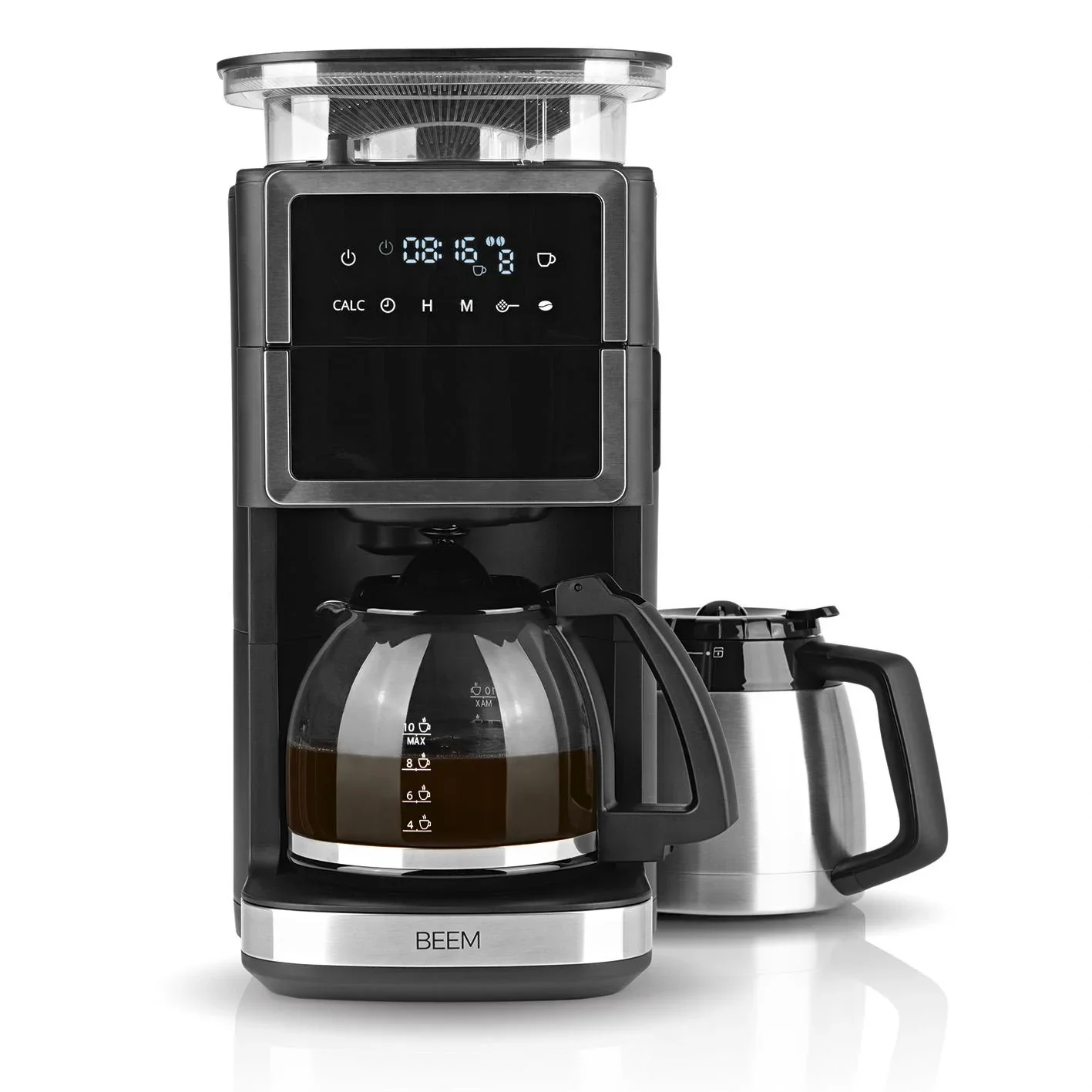 Kaffeemaschine mit Kegel-Mahlwerk "Fresh-Aroma-Perfect III Duo" mit 1,25 l Glaskanne und 1,25 l Thermokanne - 4