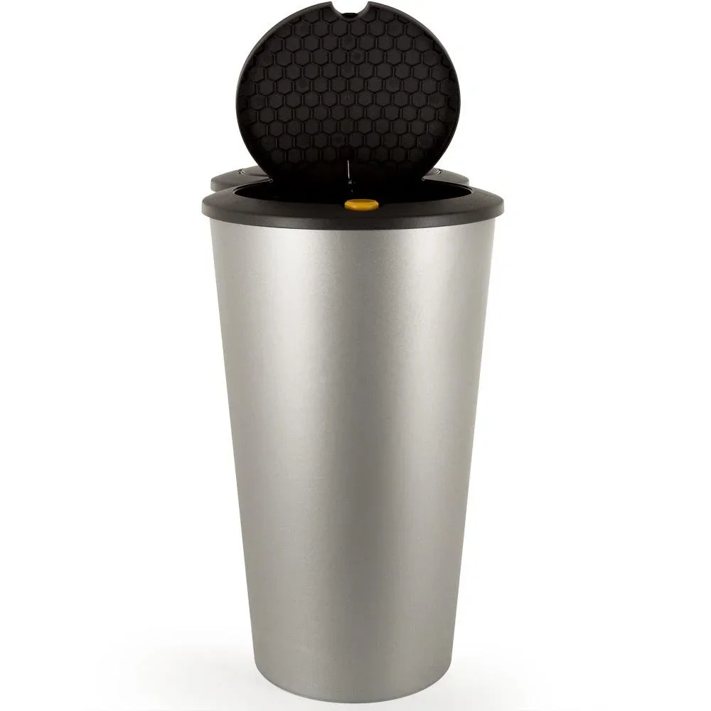 Doppelmülleimer Small 2 x 25L für getrennten Abfall - Kunststoff silber - 3