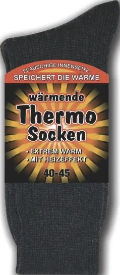 Thermo Socken mit Heizeffekt, Farbe grau/ hellgrau, Gr.40 - 45 - 0