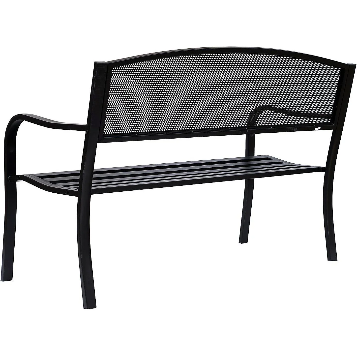 Gartenbank Sitzbank 2-Sitzer Stahl Schwarz - 0