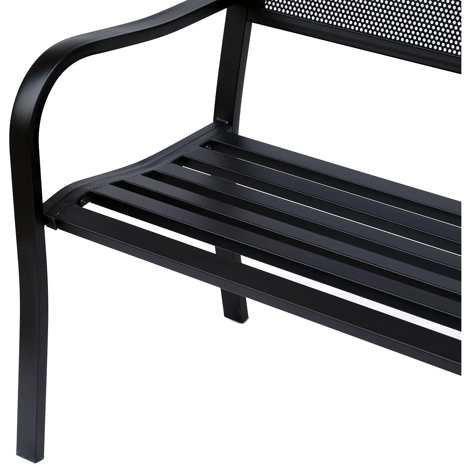 Gartenbank Sitzbank 2-Sitzer Stahl Schwarz - 5