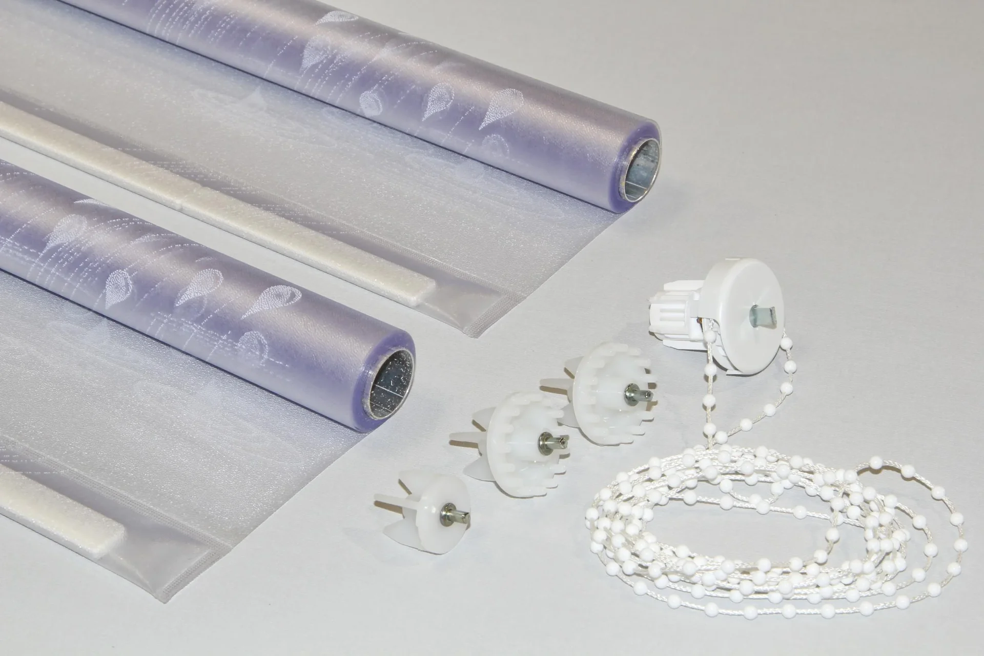 Ersatzvorhänge Eck Dur Tropfen, weiß, 130 + 55 cm, Inclusive Welle und Kleinteilen (1Paar) - 0