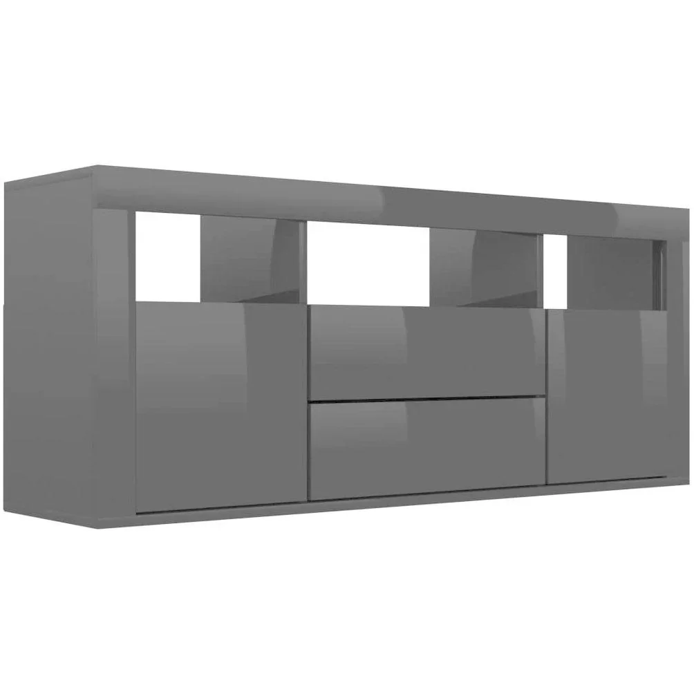 TV-Schrank 120x30x50 cm Spanplatte Hochglanz schwarz - 1