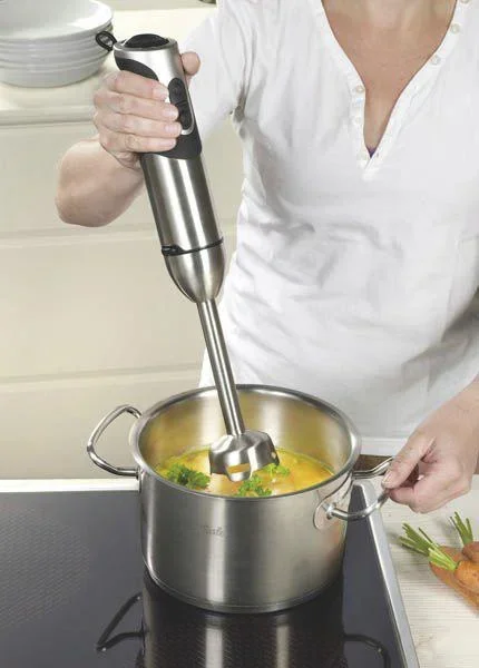 Turbo Stabmixer-Set Edelstahl, 1000 Watt, mit Rührbecher, Deckel & Rührbesen - 3