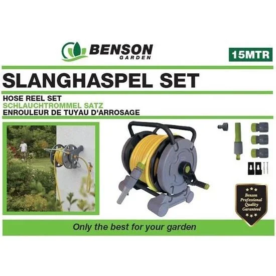 NL Schlauchaufroller-Set - 2-in-1 - 15 Meter Schlauch - 0