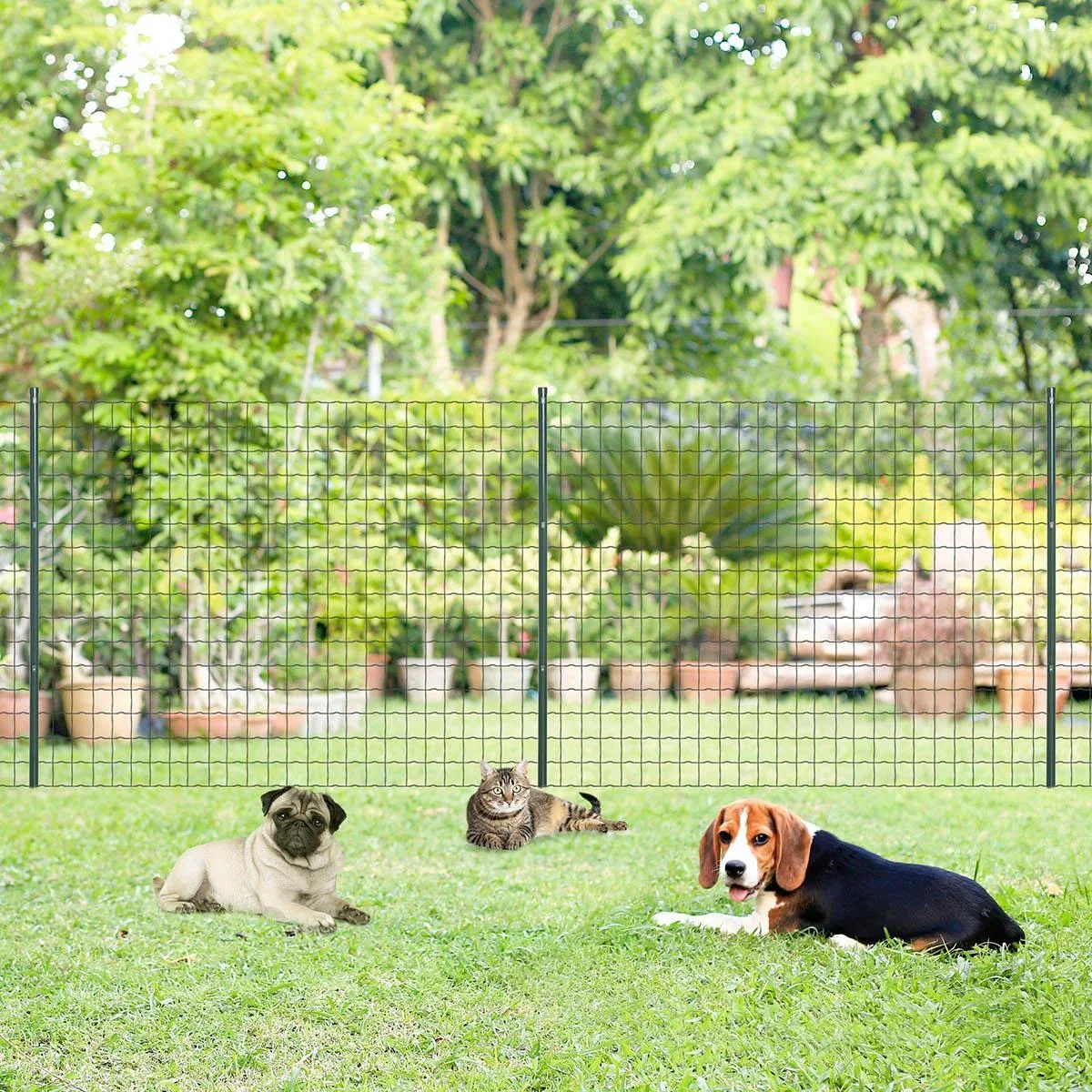 Gartenzaun 10 x 1,5 m Volierendraht Maschendraht Drahtzaun Drahtgitter Gartenzaun Rolle Masche stark Stahl Grün - 2