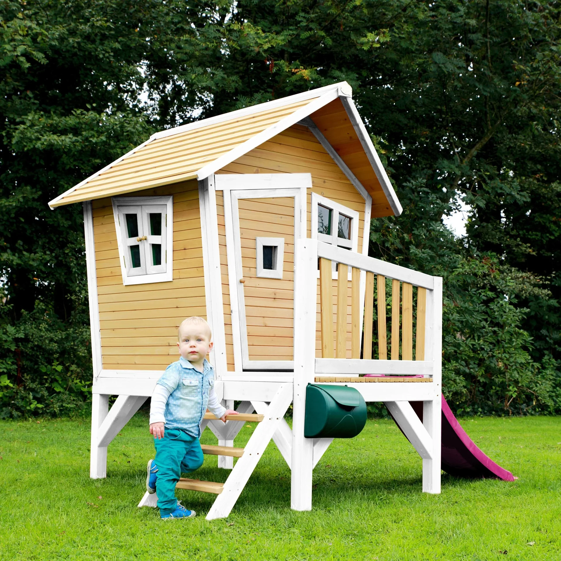 Robin Spielhaus Braun/Weiß - Lila Rutsche - 8