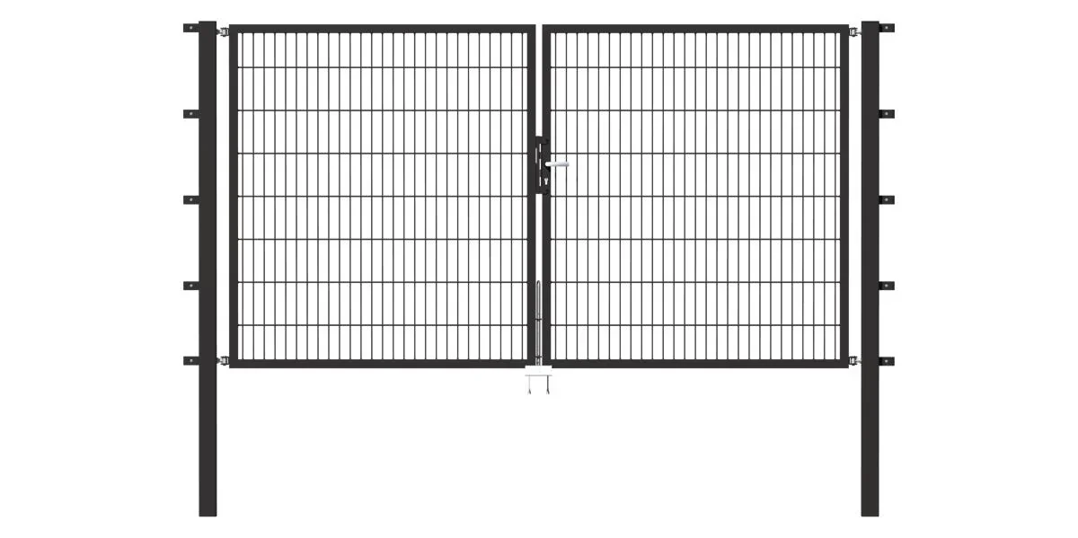 Doppeltor Flexo mit Zubehör, anthrazit, Breite 200 cm, Höhe 120 cm, PF: 60x60 cm - 0
