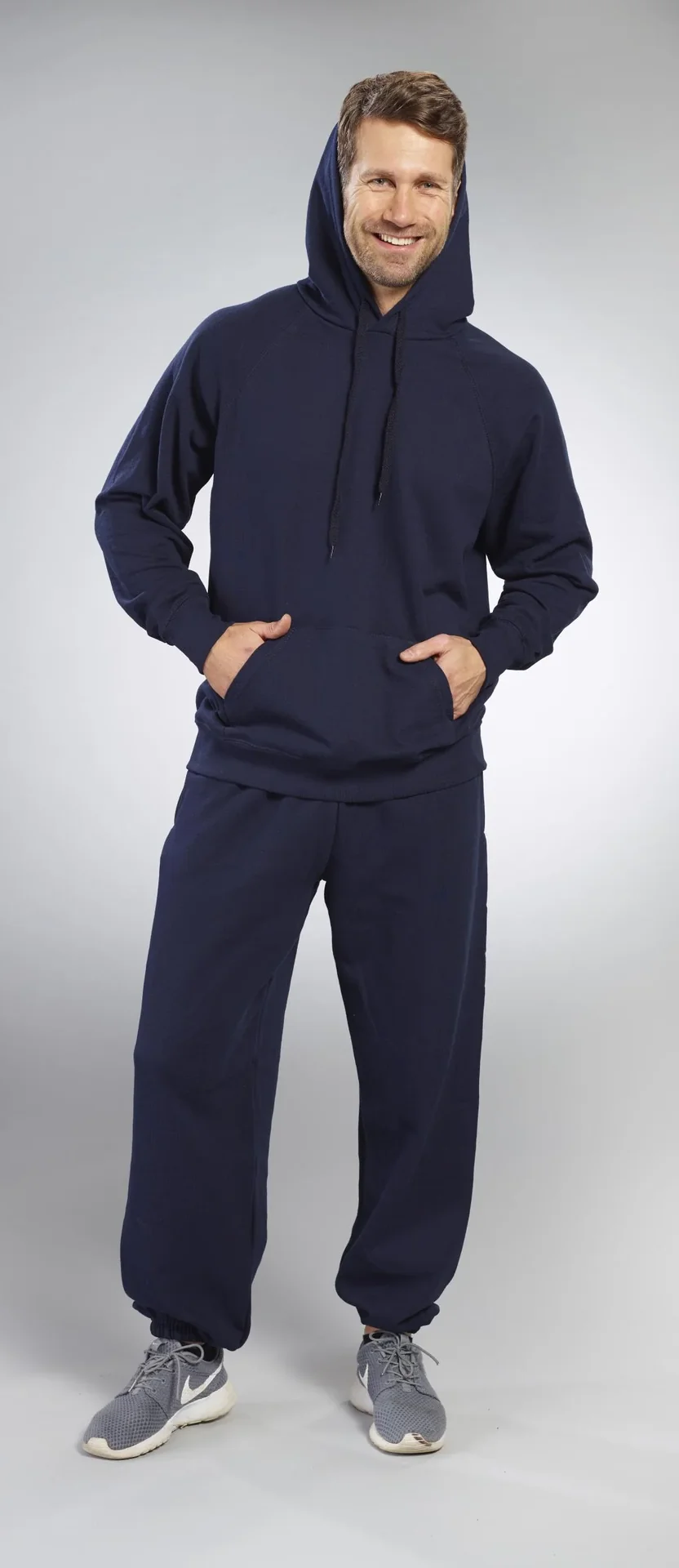 Hoody mit Kängurutasche, Farbe marine, Gr.M - 1