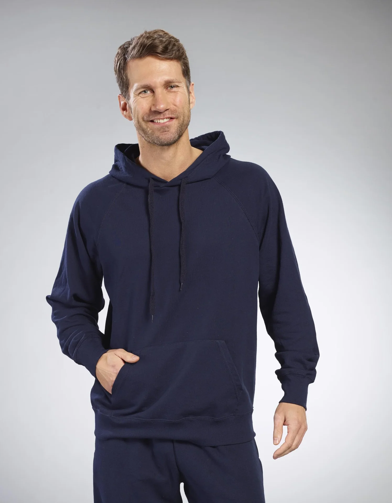 Hoody mit Kängurutasche, Farbe marine, Gr.M - 2