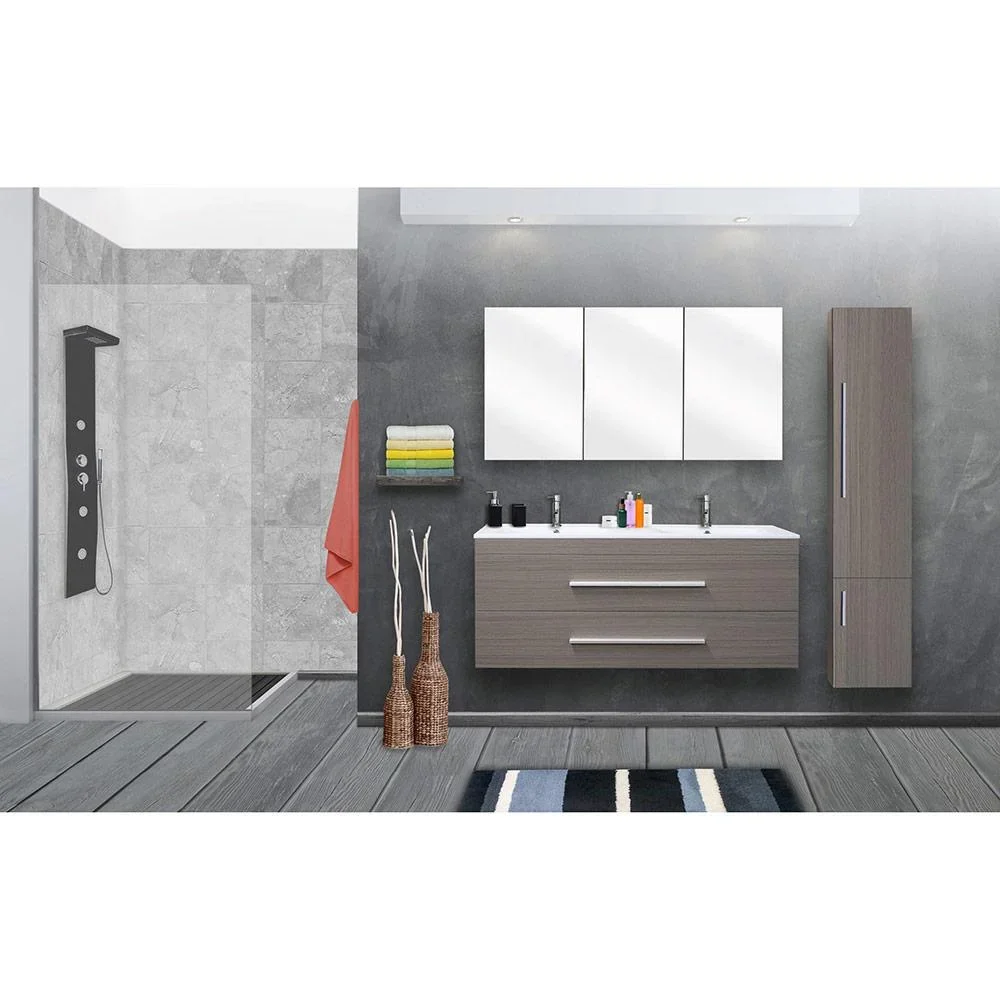 Badezimmermöbel Style 100cm richtig - schwartz Eiche - 0
