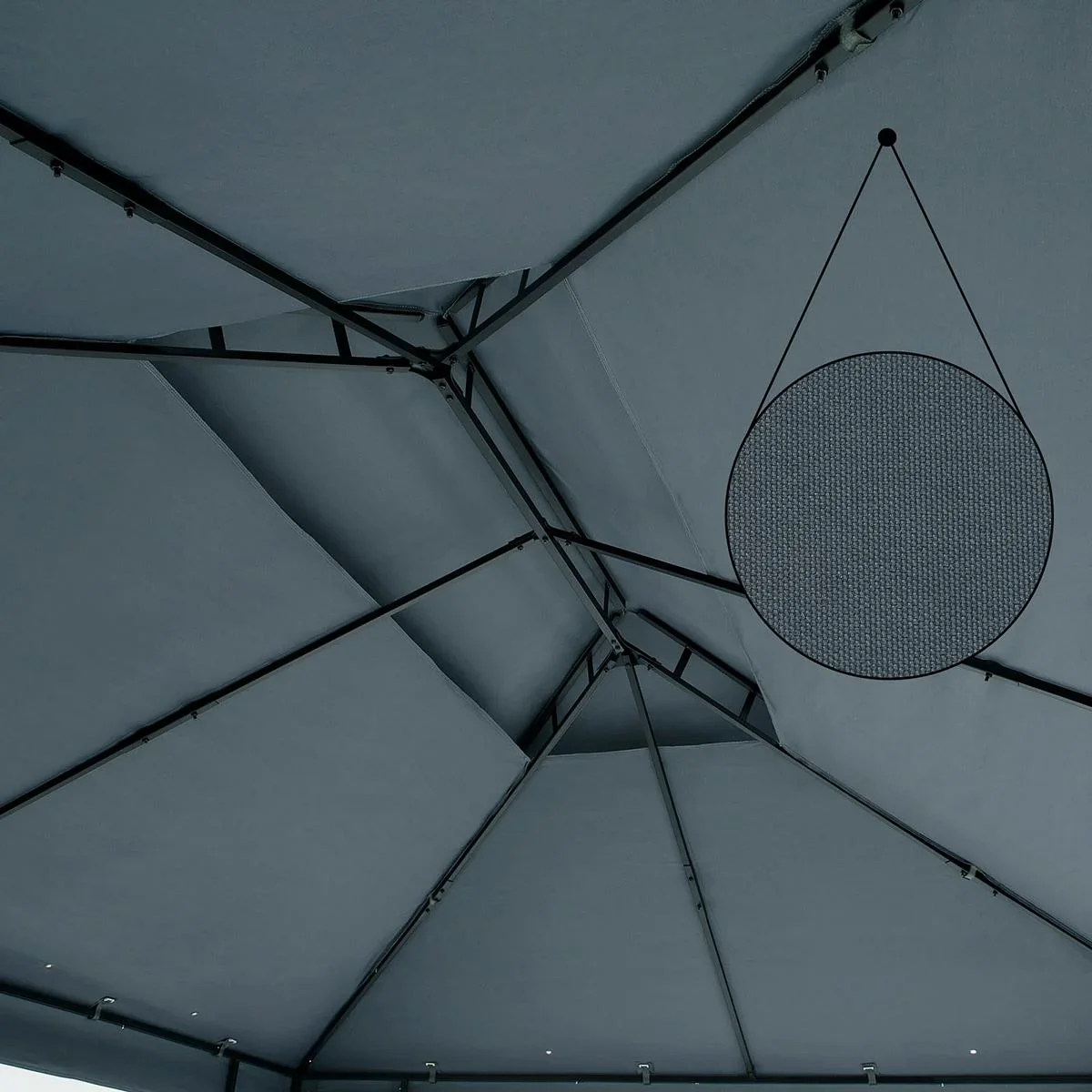 Pavillon/Gartenpavillon XXL - 3 x 4 x 2,6m - Anthrazit/Grau - 7