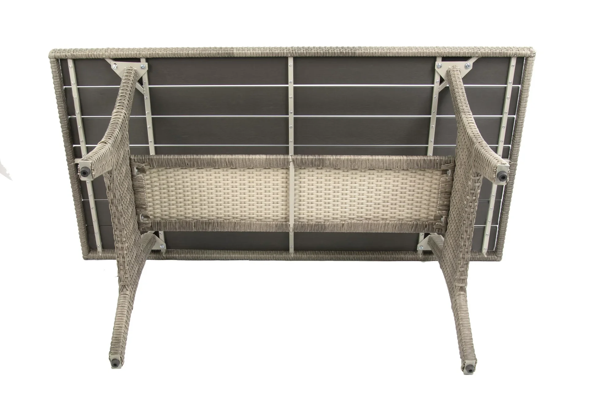 Polyrattangruppe Madeira grau mit dunklen Kissen - 2