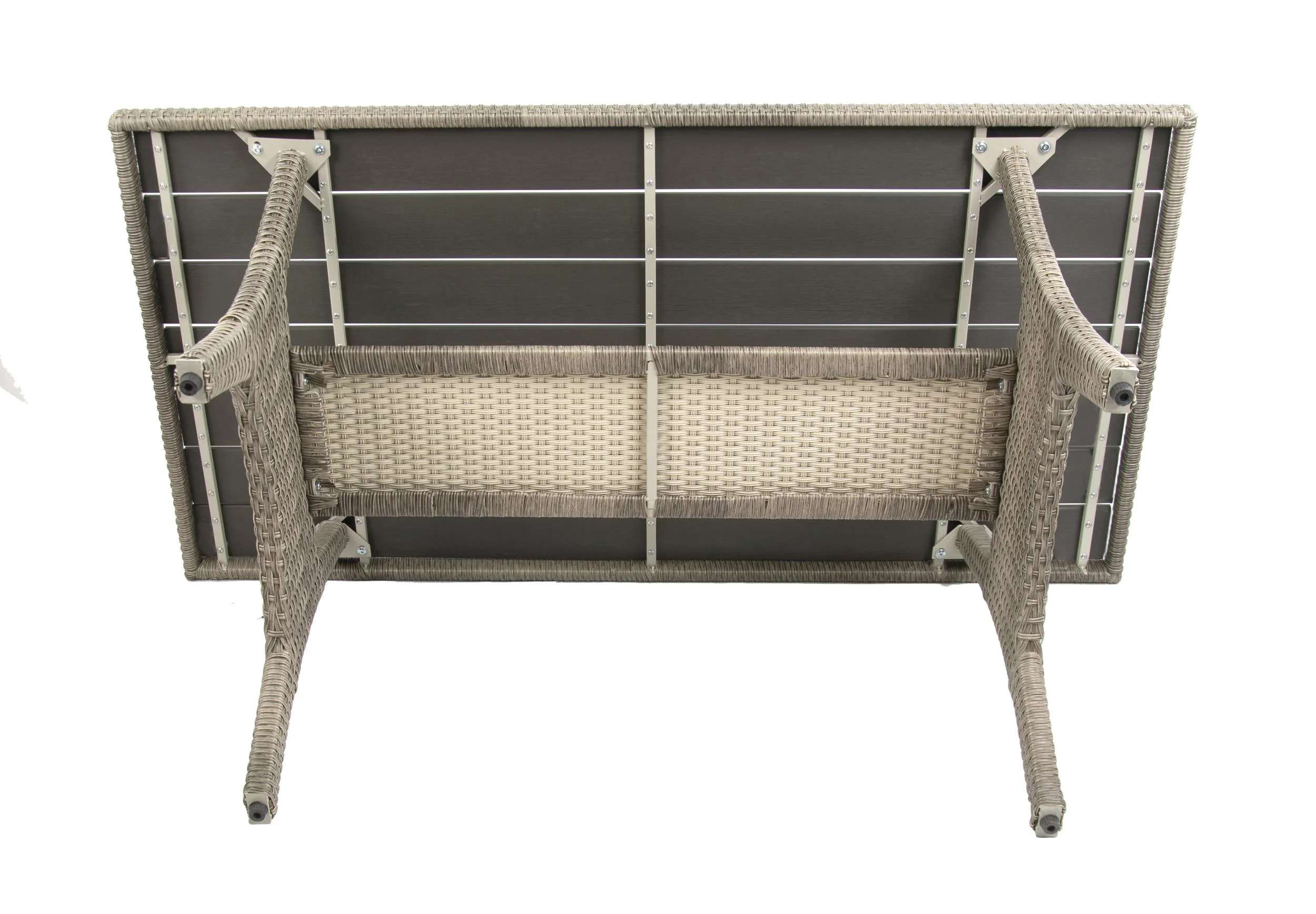 Polyrattangruppe Madeira grau mit dunklen Kissen - 2