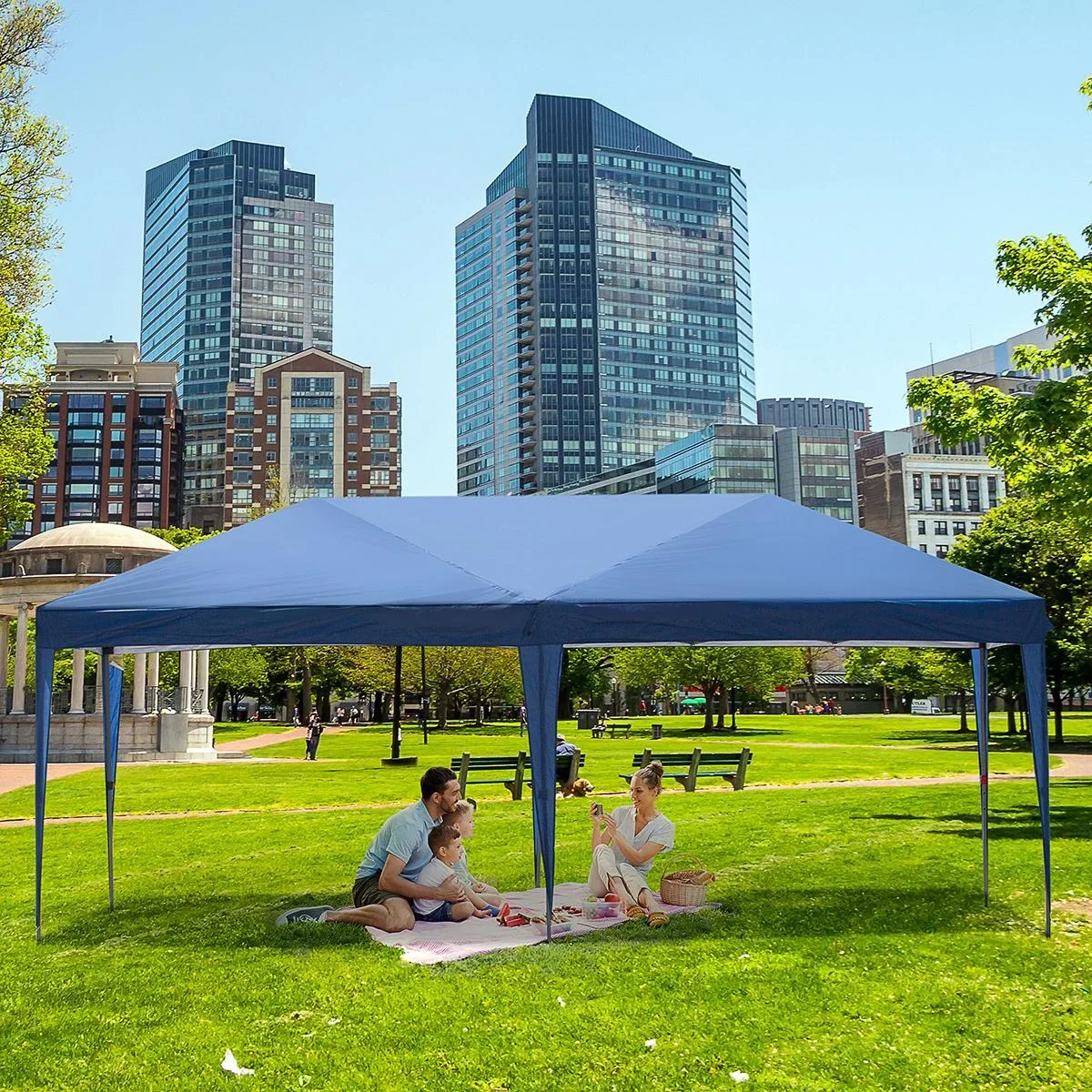 Pop-Up-Pavillon zusammenfaltbar dunkelblau - 3