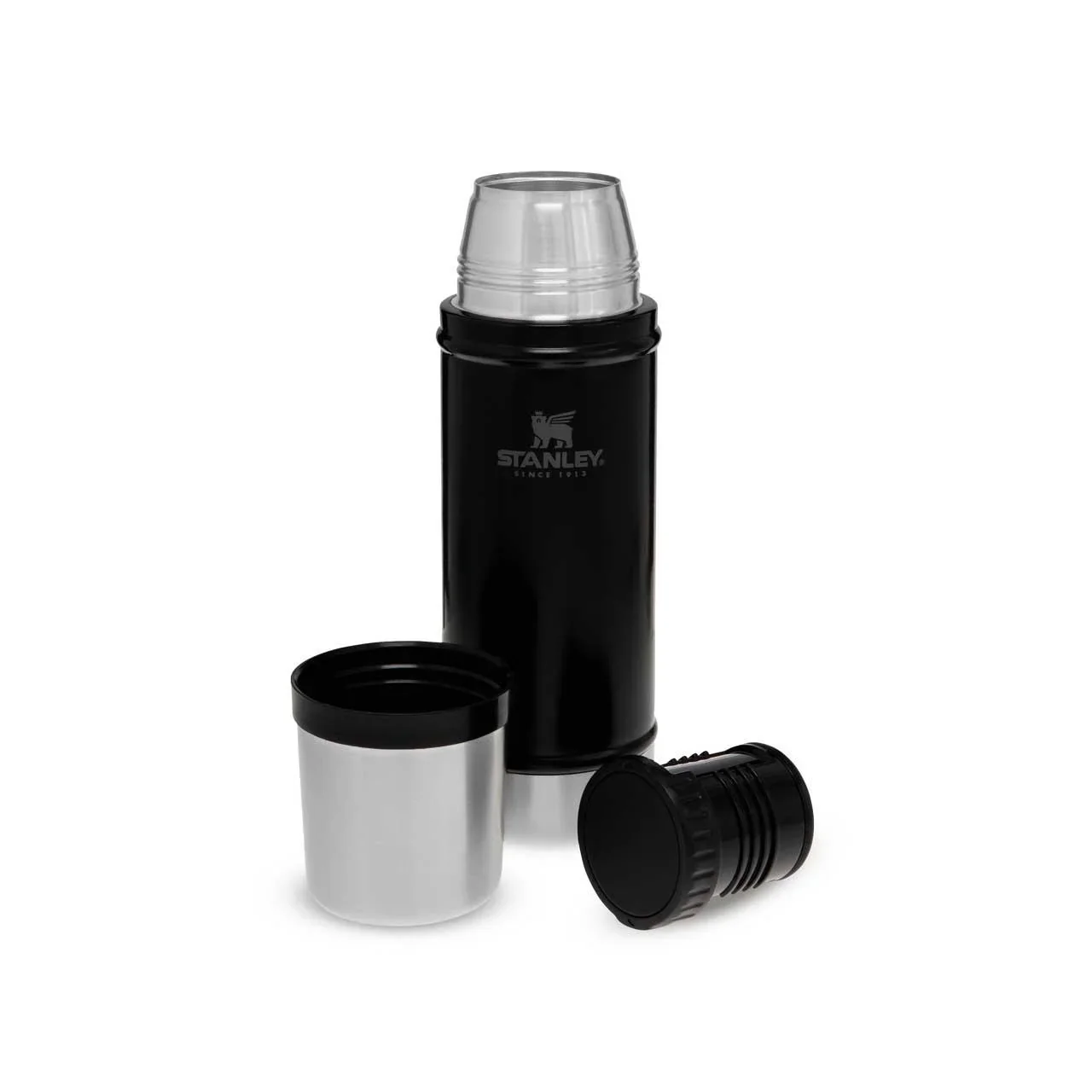 Classic Vakuum-Flasche 0,47 l, matt schwarz, doppelwandige Vakuumisolierung, Trinkbecher - 4