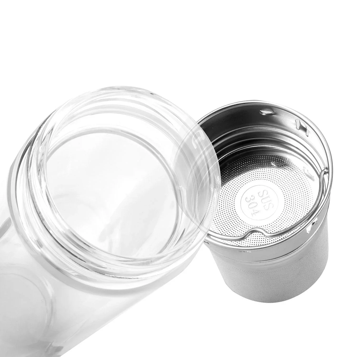 Teeflasche aus Glas, doppelwandig, 500 ml - 1