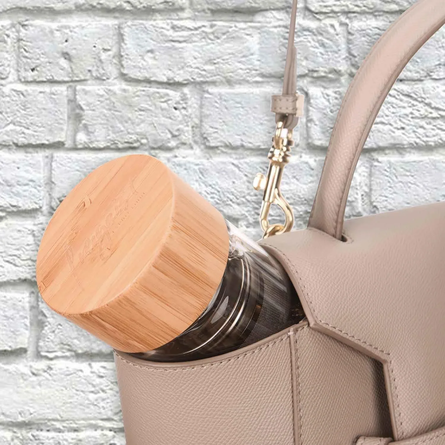 Teeflasche aus Glas, doppelwandig, 500 ml - 2