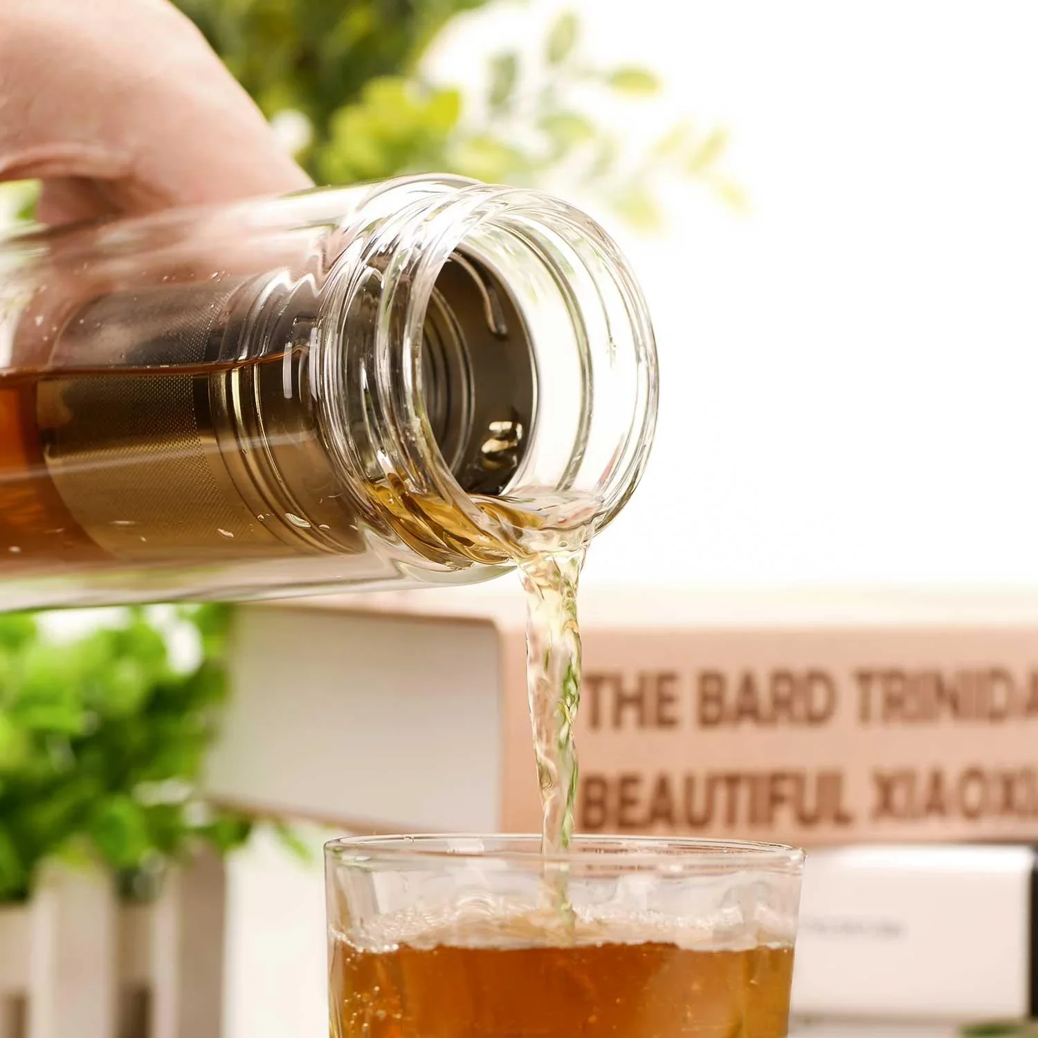 Teeflasche aus Glas, doppelwandig, 500 ml - 4