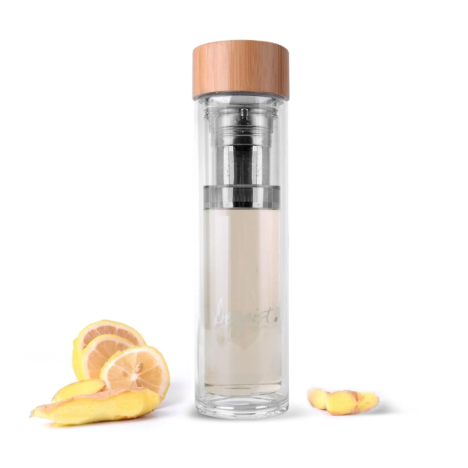 Teeflasche aus Glas, doppelwandig, 500 ml - 5