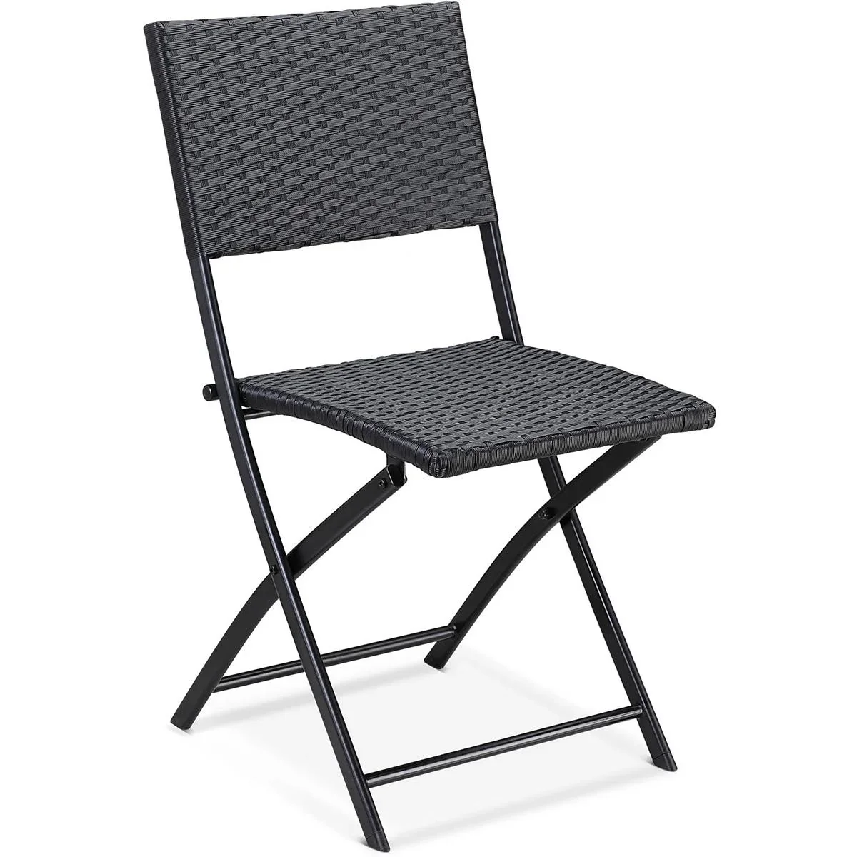 Klappstuhl Polyrattan 2 Stück - schwarz - max 120 kg - 43x49x81 cm - 2