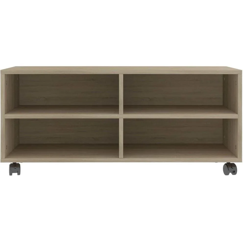 TV-Schrank mit Rollen 90x35x35 cm Spanplatte Sonoma-Eiche - 0