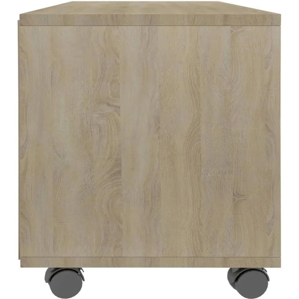TV-Schrank mit Rollen 90x35x35 cm Spanplatte Sonoma-Eiche - 1
